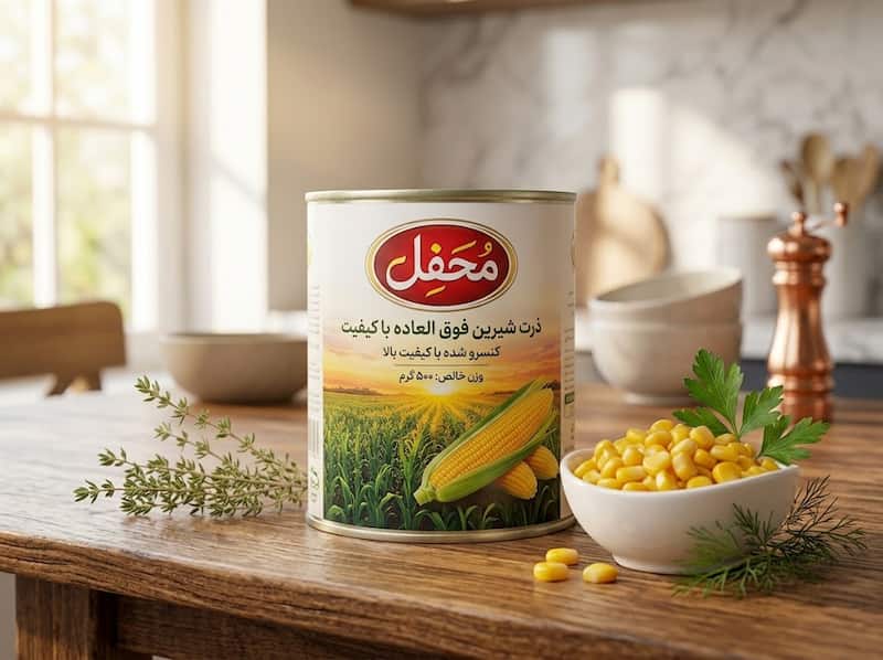 کنسرو ذرت محفل مناسب استفاده در غذا و پیش غذا